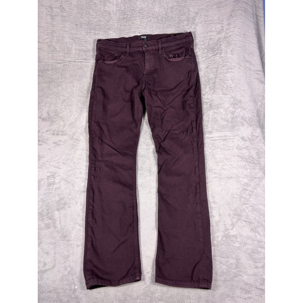 Paige Federal Pants Mens 36x33 Slim Straight Burgundy Maroon 5 Pocket Size 36